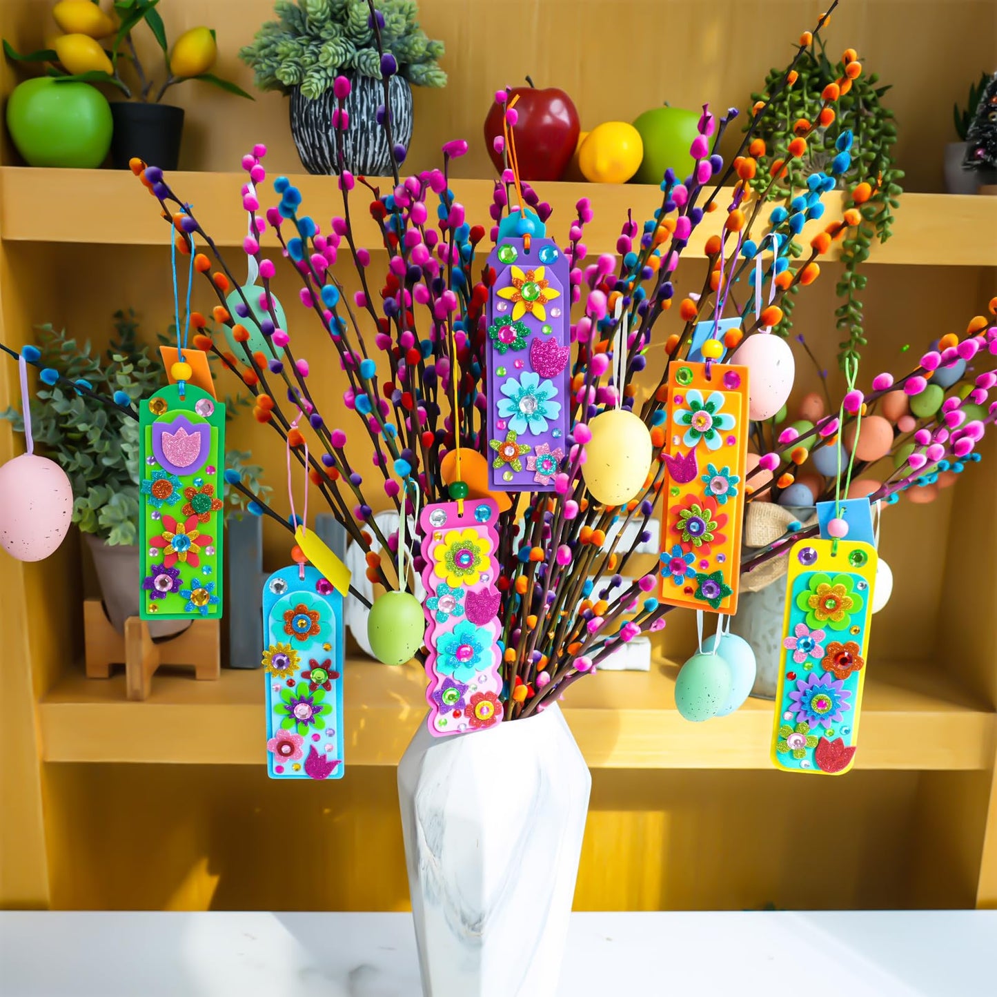 Winlyn 36-Set Flower Crafts Kit — DIY 3D Tulip & Sunflower Bookmarks, Ornaments for Kids