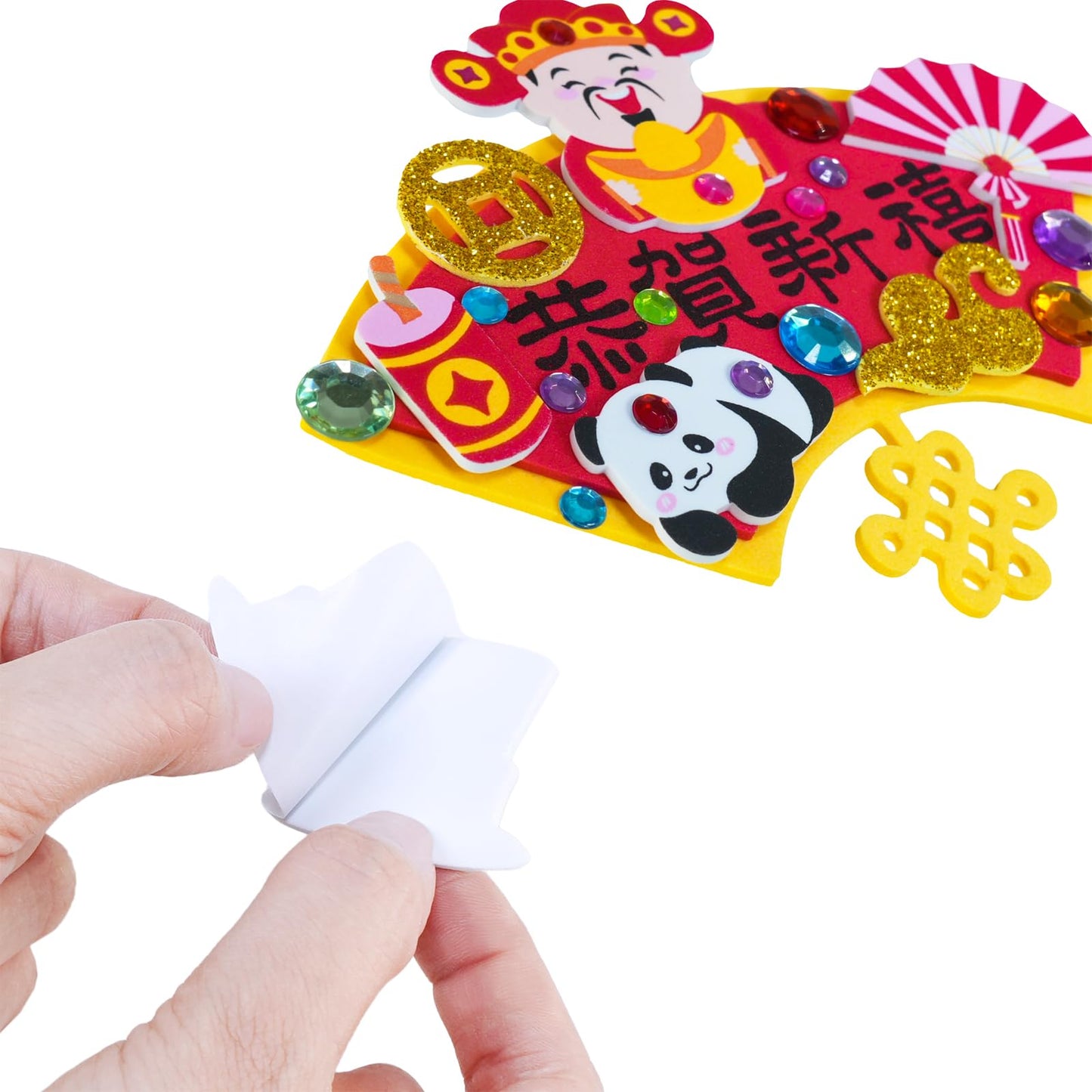 Winlyn 24 Sets DIY Chinese New Year Fan Ornaments – Horse Year 2026