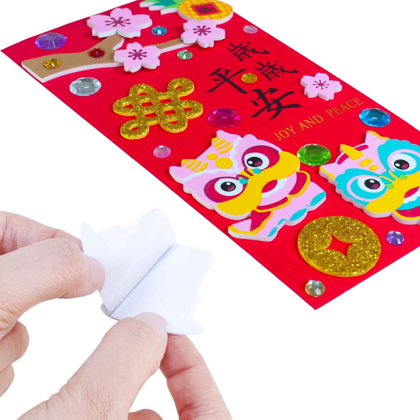 Winlyn 24-Pack Chinese New Year Red Envelopes Craft Kit | DIY Hong Bao for Kids