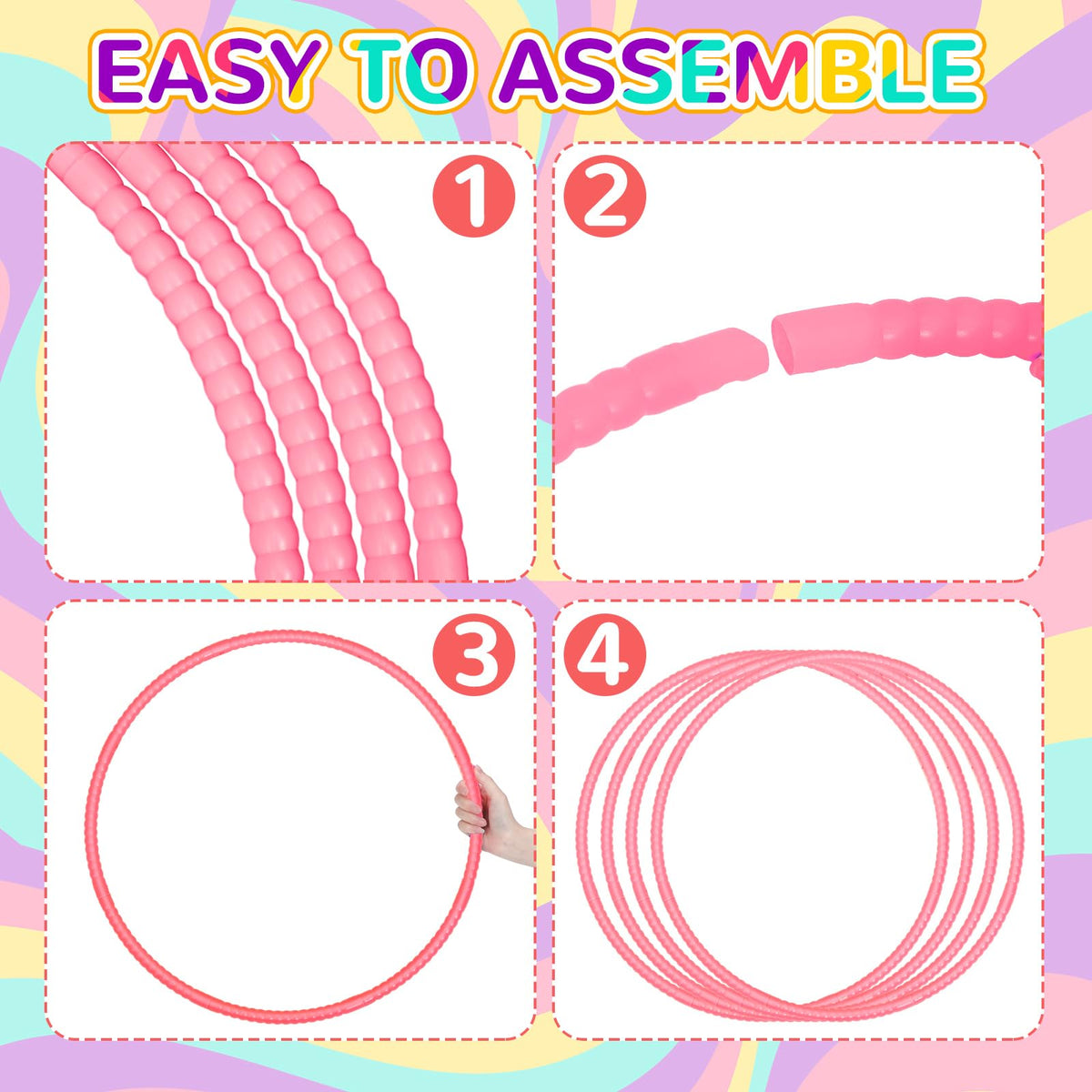 WinnerWhy 2 Pcs Adjustable 26-Inch Toy Hoop – Detachable Ring for Teens, Dogs & Party Games