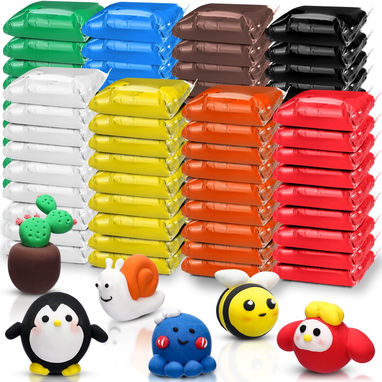 WinnerWhy 72 Pcs 38oz Air Dry Clay – Ultra Light Modeling Clay for Kids DIY Christmas Crafts