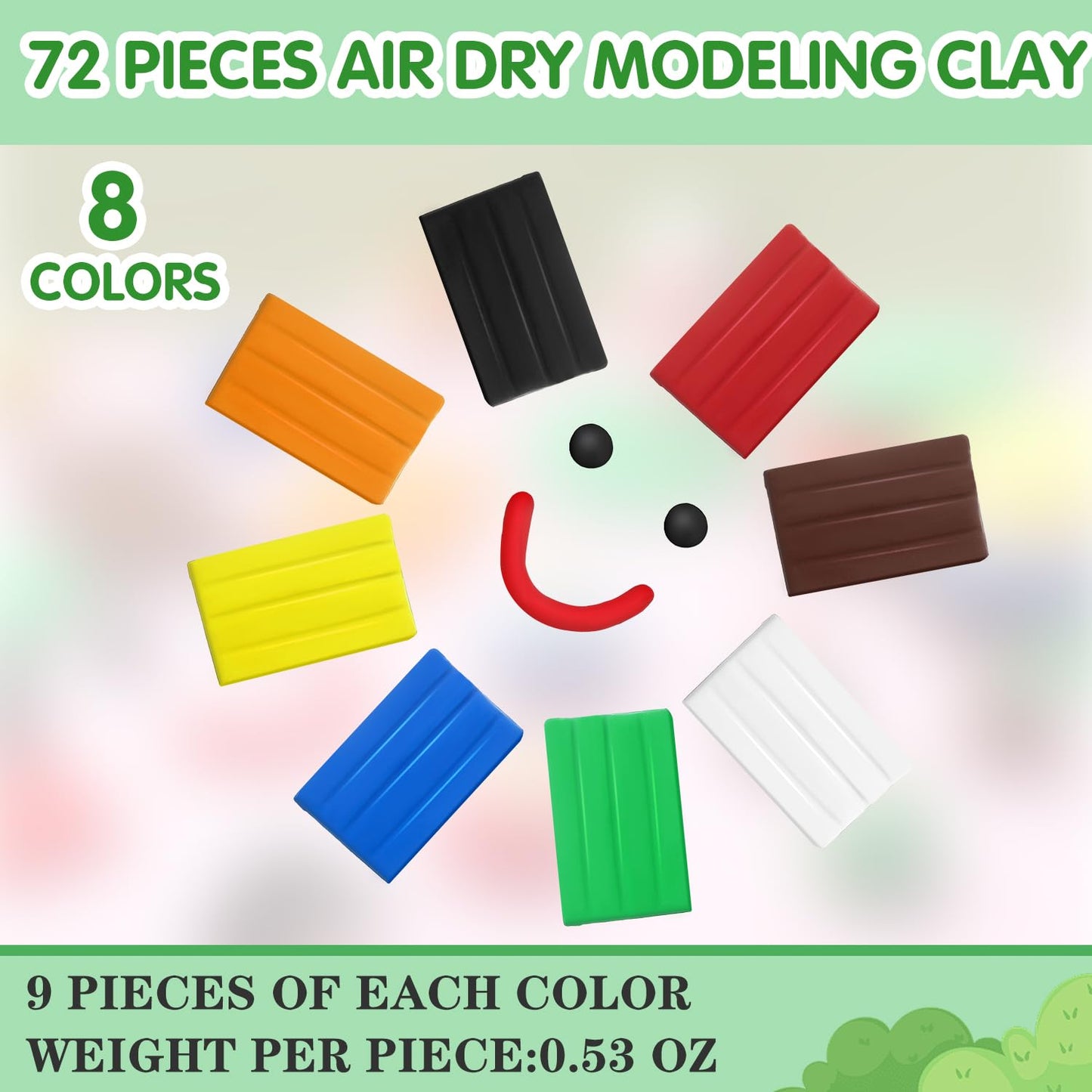 WinnerWhy 72 Pcs 38oz Air Dry Clay – Ultra Light Modeling Clay for Kids DIY Christmas Crafts
