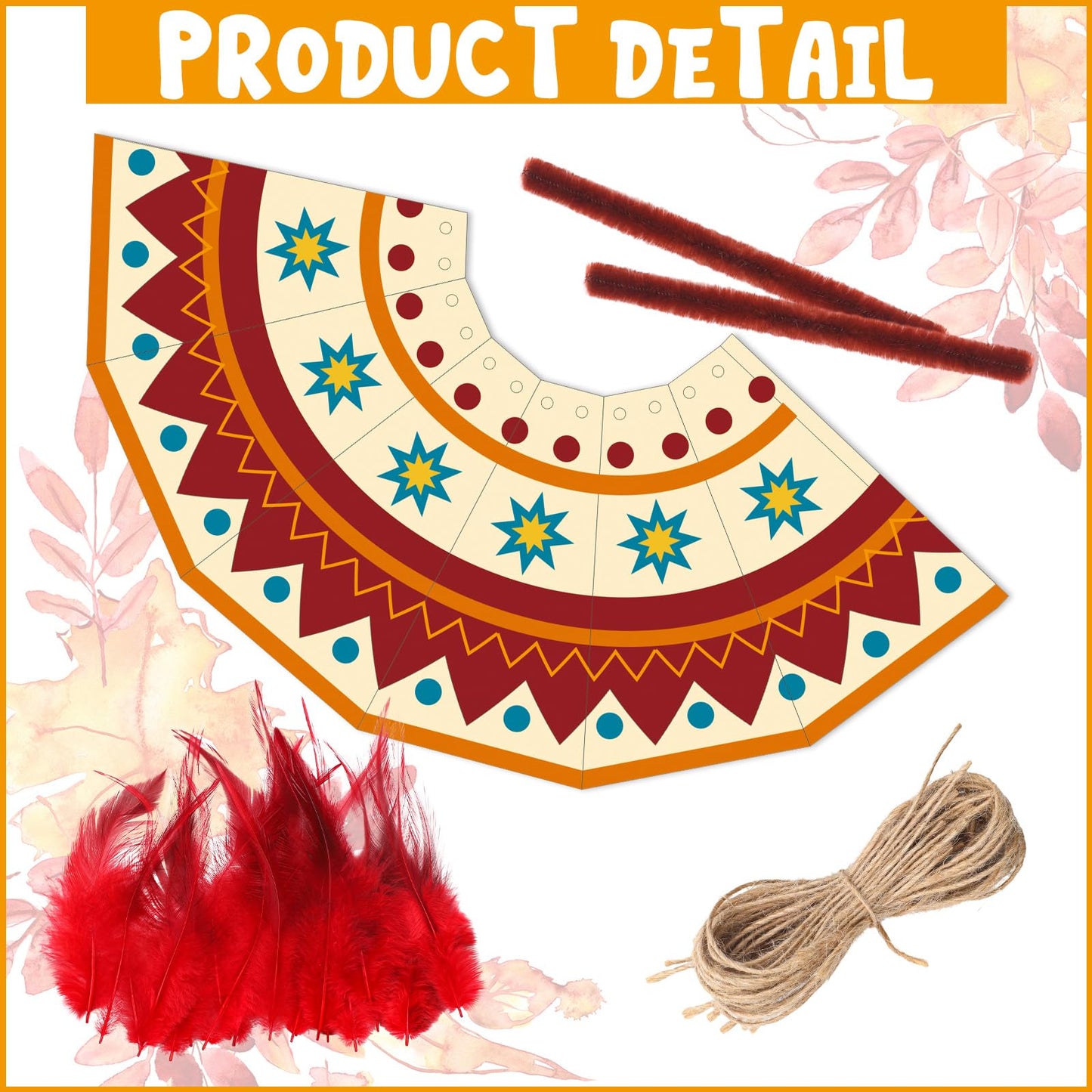 WinnerWhy 24-Piece Native American Teepee Crafts Kit for Kids – DIY Teepee Tent Decor