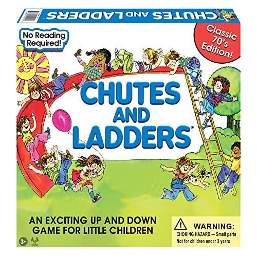 Winning Moves Classic Chutes and Ladders – 1970s Artwork Edition for Ages 3+