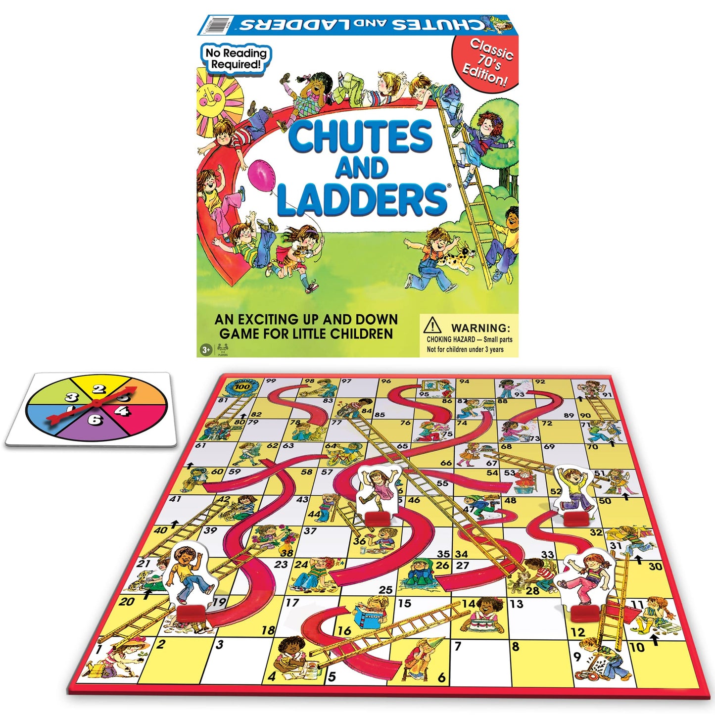 Winning Moves Classic Chutes and Ladders – 1970s Artwork Edition for Ages 3+