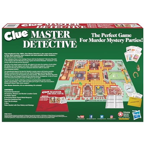 Clue Master Detective - Oversized Board Game by Winning Moves | Up to 10 Players, Ages 10+