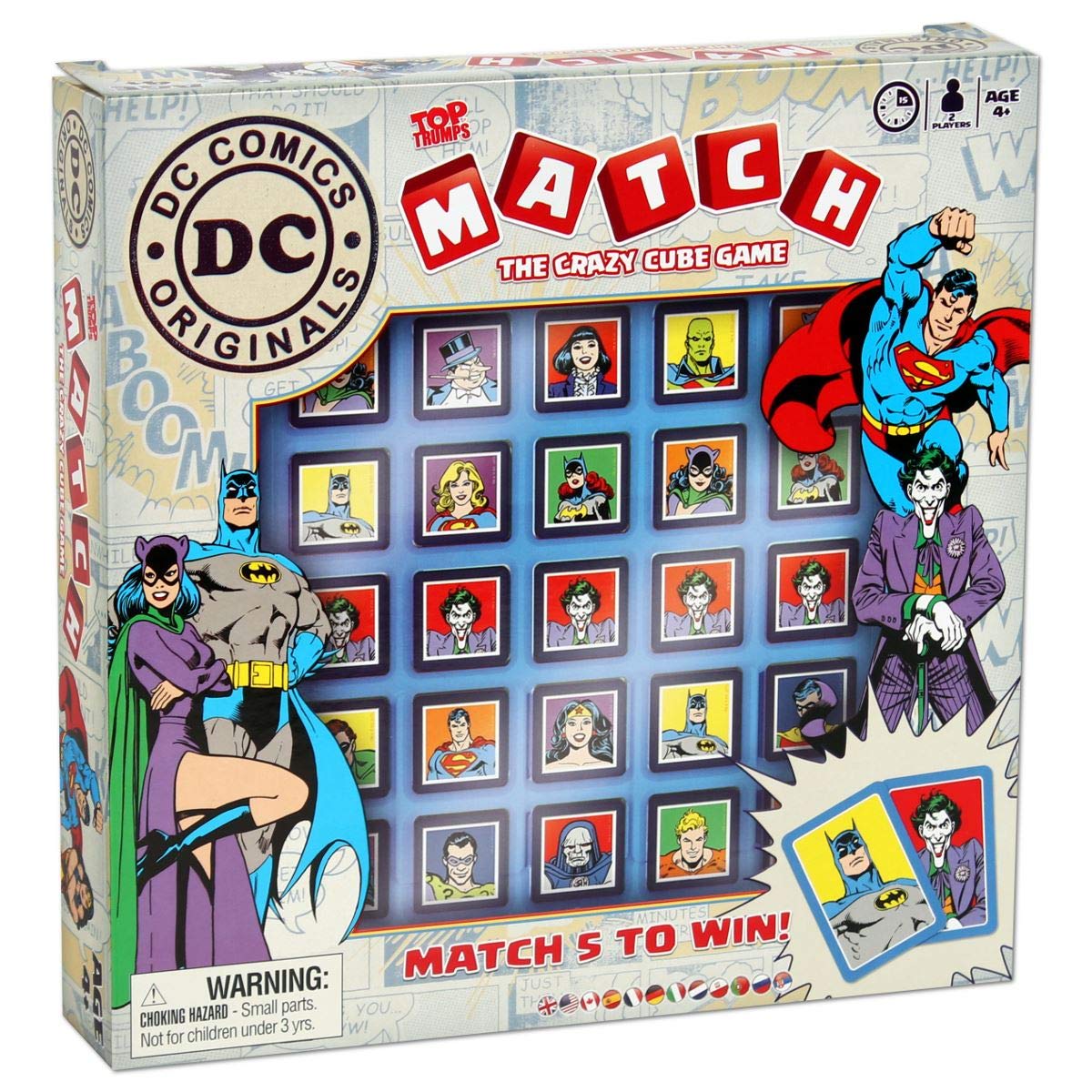 DC Superheroes Top Trumps Match Board Game | Winning Moves | Family Cube Game for Ages 4+