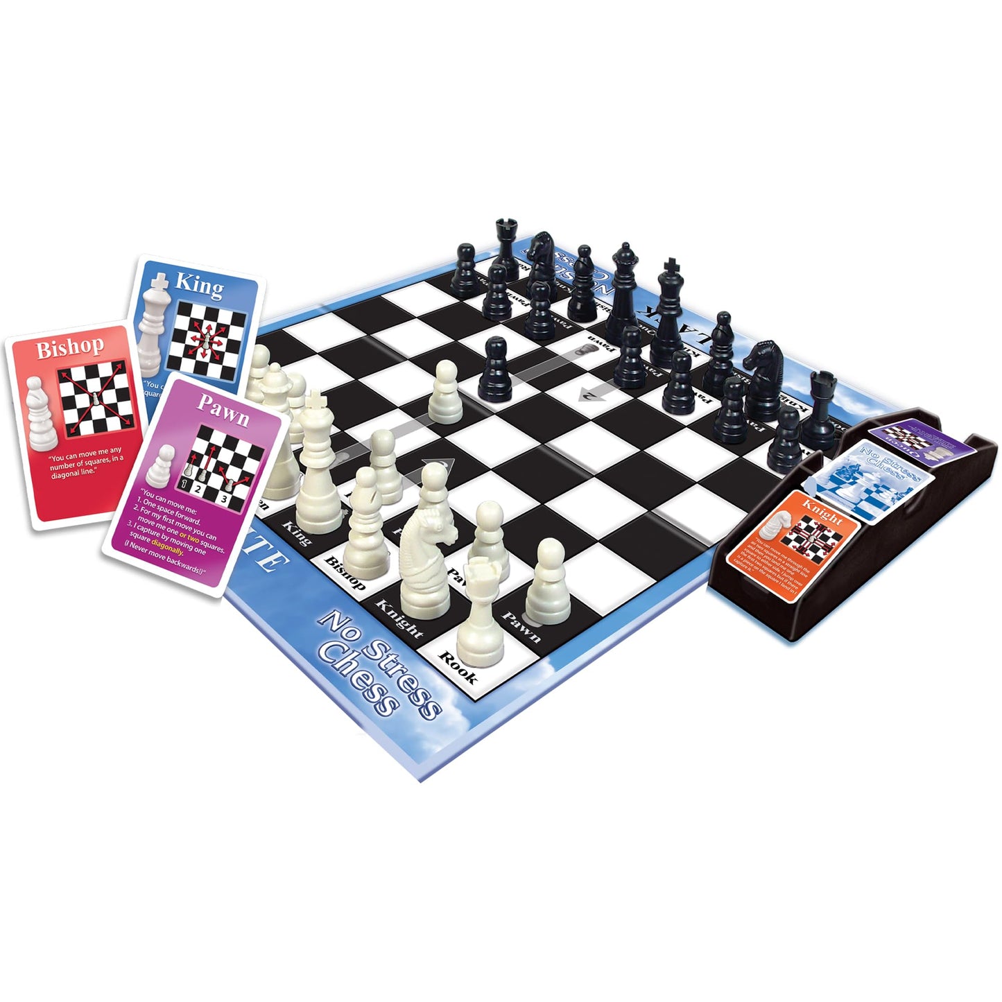 No Stress Chess by Winning Moves — Action Card Teaching Game for 2 Players, Ages 7+ (1091)