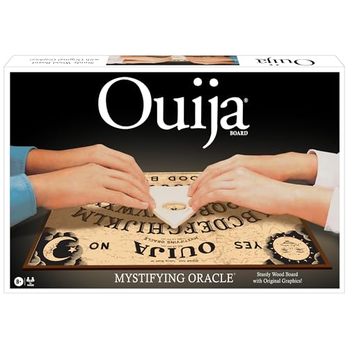 Winning Moves Classic Ouija Board – 1990s Artwork, Thick Wood Spirit Board for 2+ Players (Ages 8+)