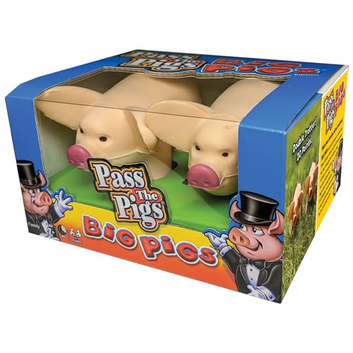 Pass The Pigs Big Pigs by Winning Moves – Oversized Foam Pigs for 2+ Players, Ages 8+