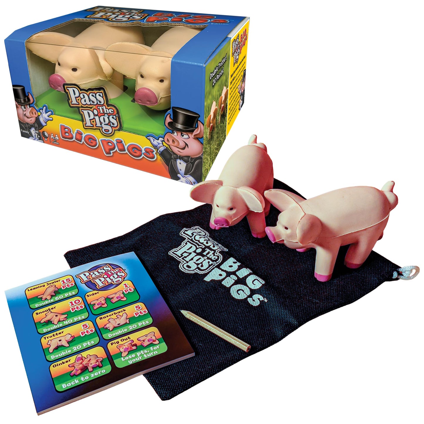 Pass The Pigs Big Pigs by Winning Moves – Oversized Foam Pigs for 2+ Players, Ages 8+