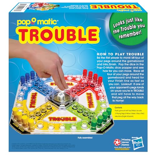 Winning Moves Classic Trouble with Pop-O-Matic – Indoor Family Board Game for Ages 5+