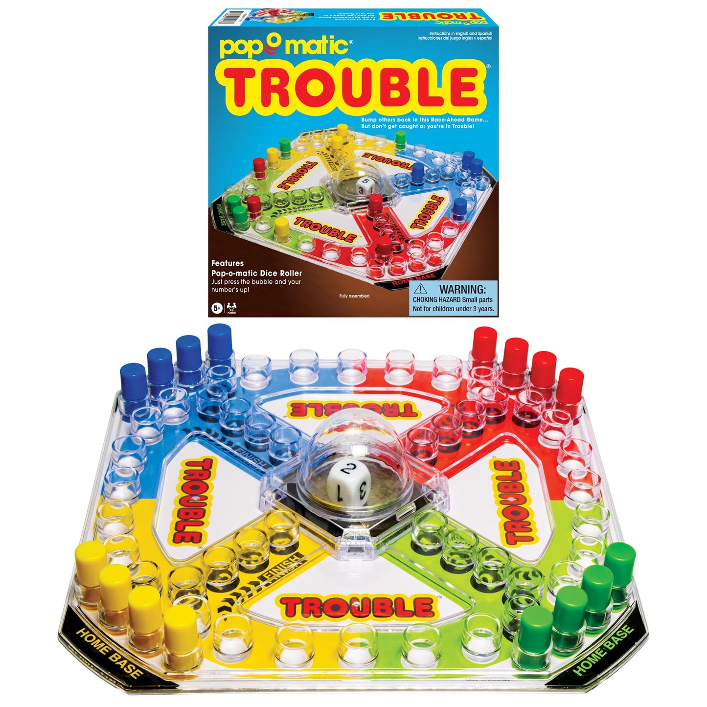 Winning Moves Classic Trouble with Pop-O-Matic – Indoor Family Board Game for Ages 5+