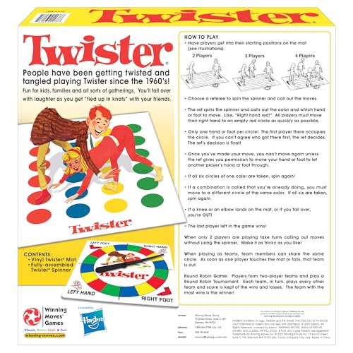 Classic Twister by Winning Moves — Retro Design with Oversized Spinner | 2-4 Players