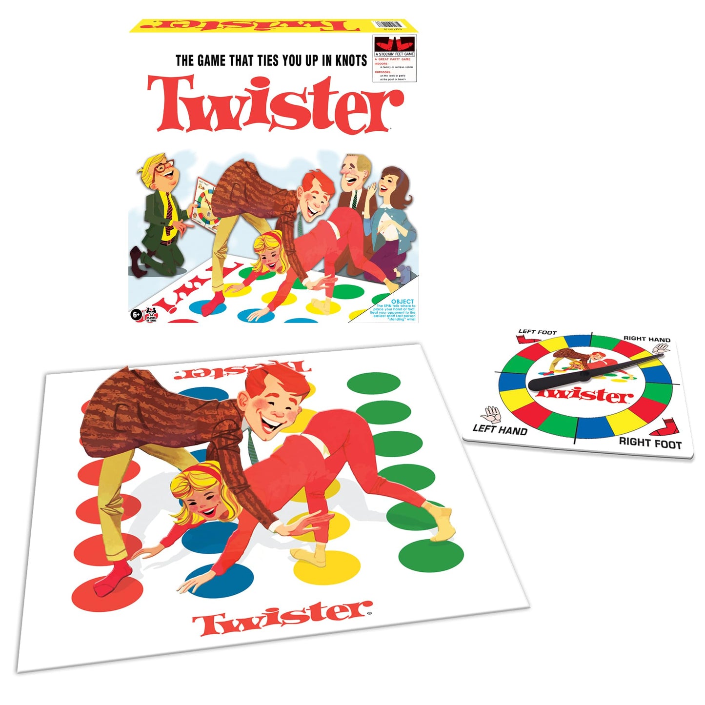 Classic Twister by Winning Moves — Retro Design with Oversized Spinner | 2-4 Players