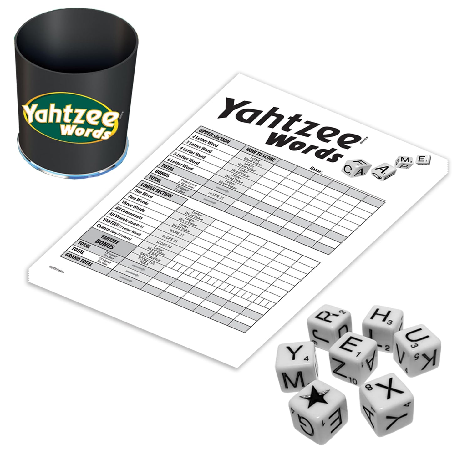 Winning Moves Yahtzee Words – Family Word Game for 2+ Players (Ages 8+)