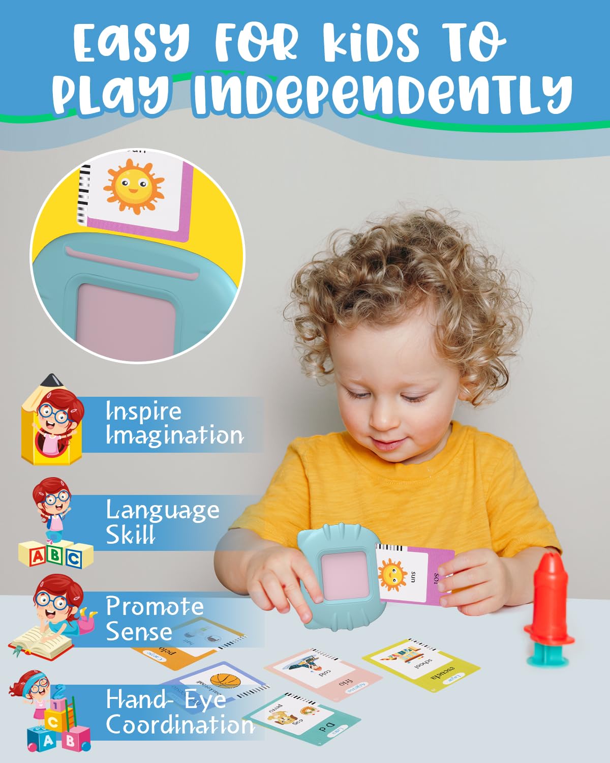 Winnrok 510-Word Bilingual Flash Cards for Toddlers 1-3 | English & Spanish Montessori Language Toy