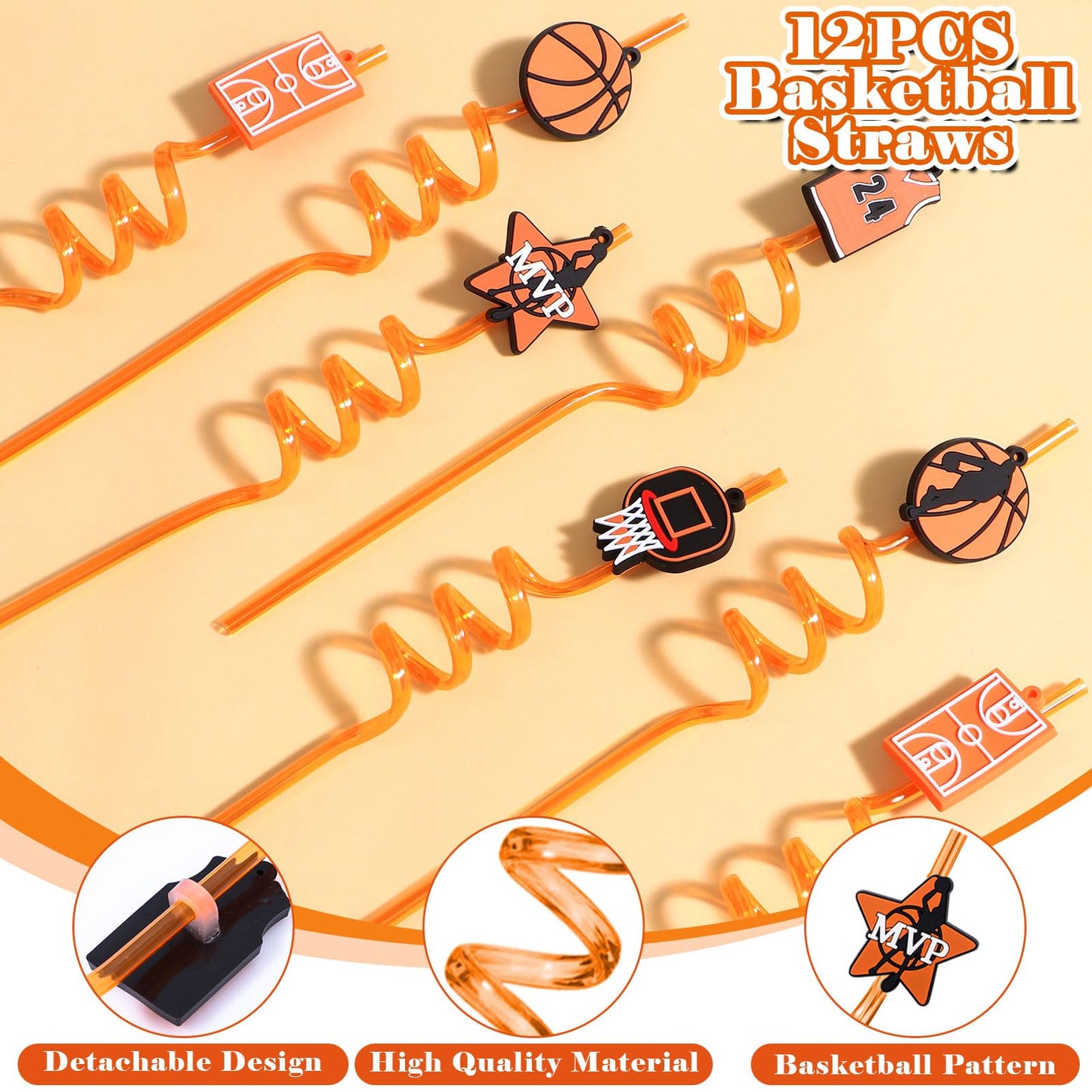 Winrayk 122Pcs Basketball Party Favors – Party Supplies, Gift Bags, Straws & More