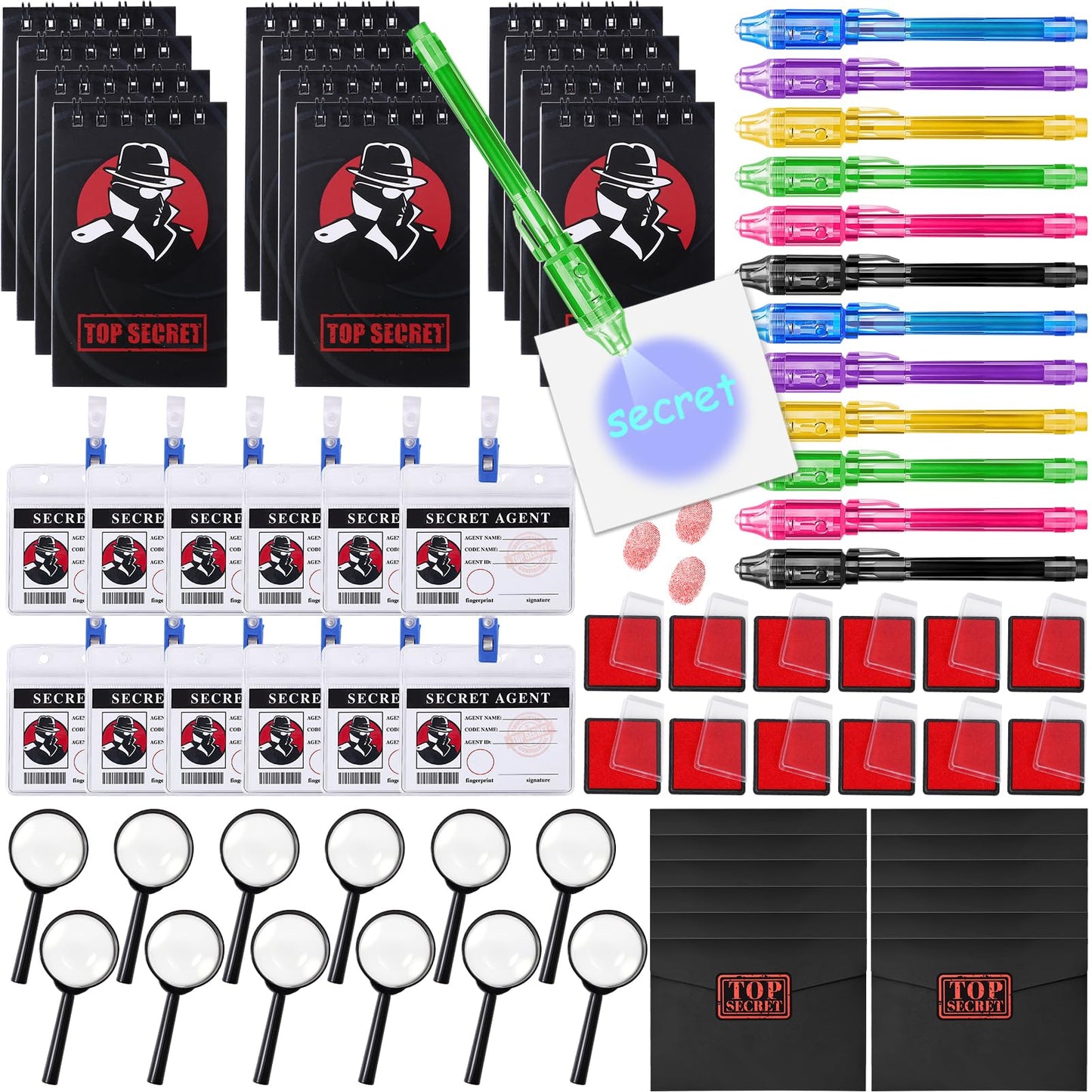 Winrayk Detective Party Favors – Spy Birthday Supplies, Invisible Ink Pens & Notebooks
