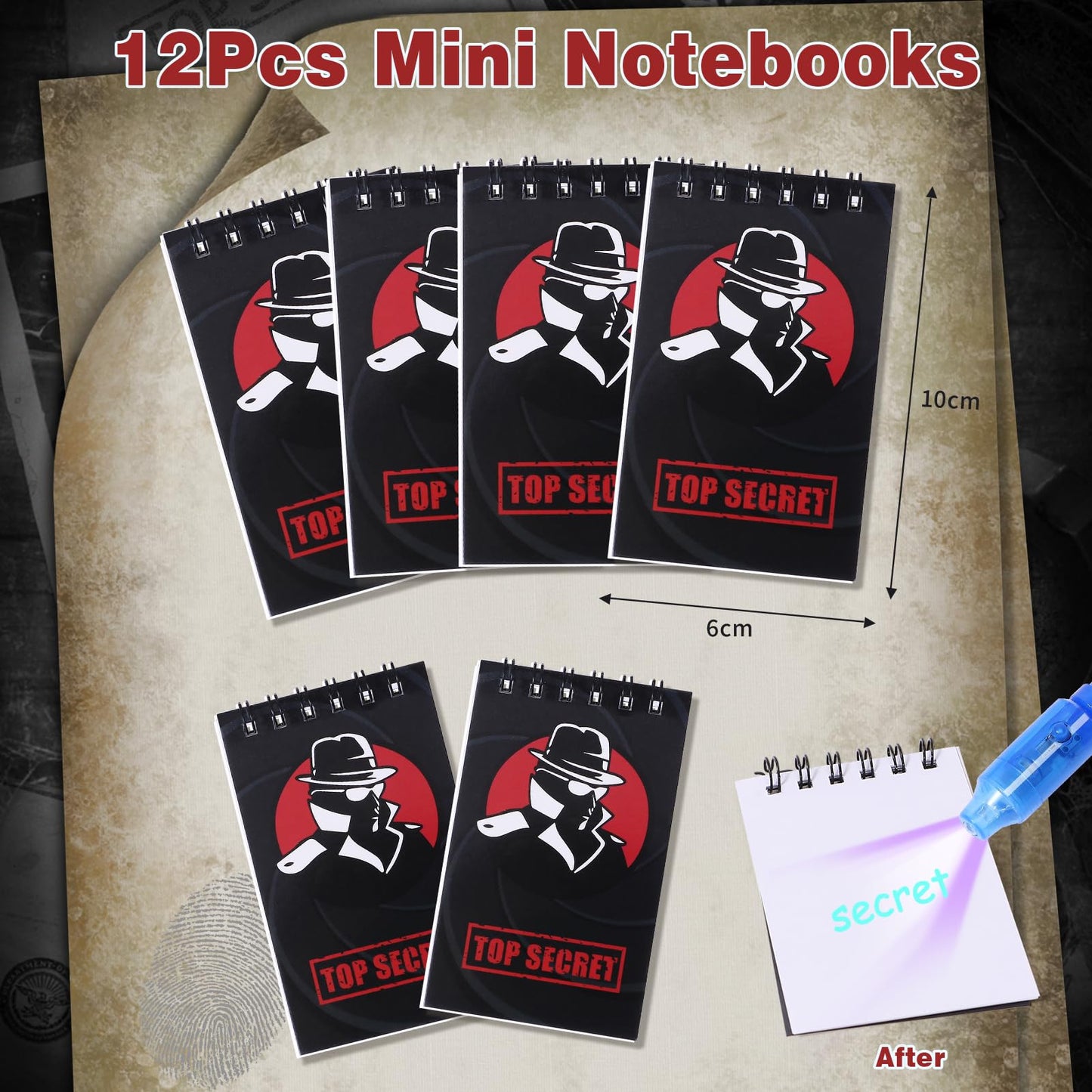 Winrayk Detective Party Favors – Spy Birthday Supplies, Invisible Ink Pens & Notebooks