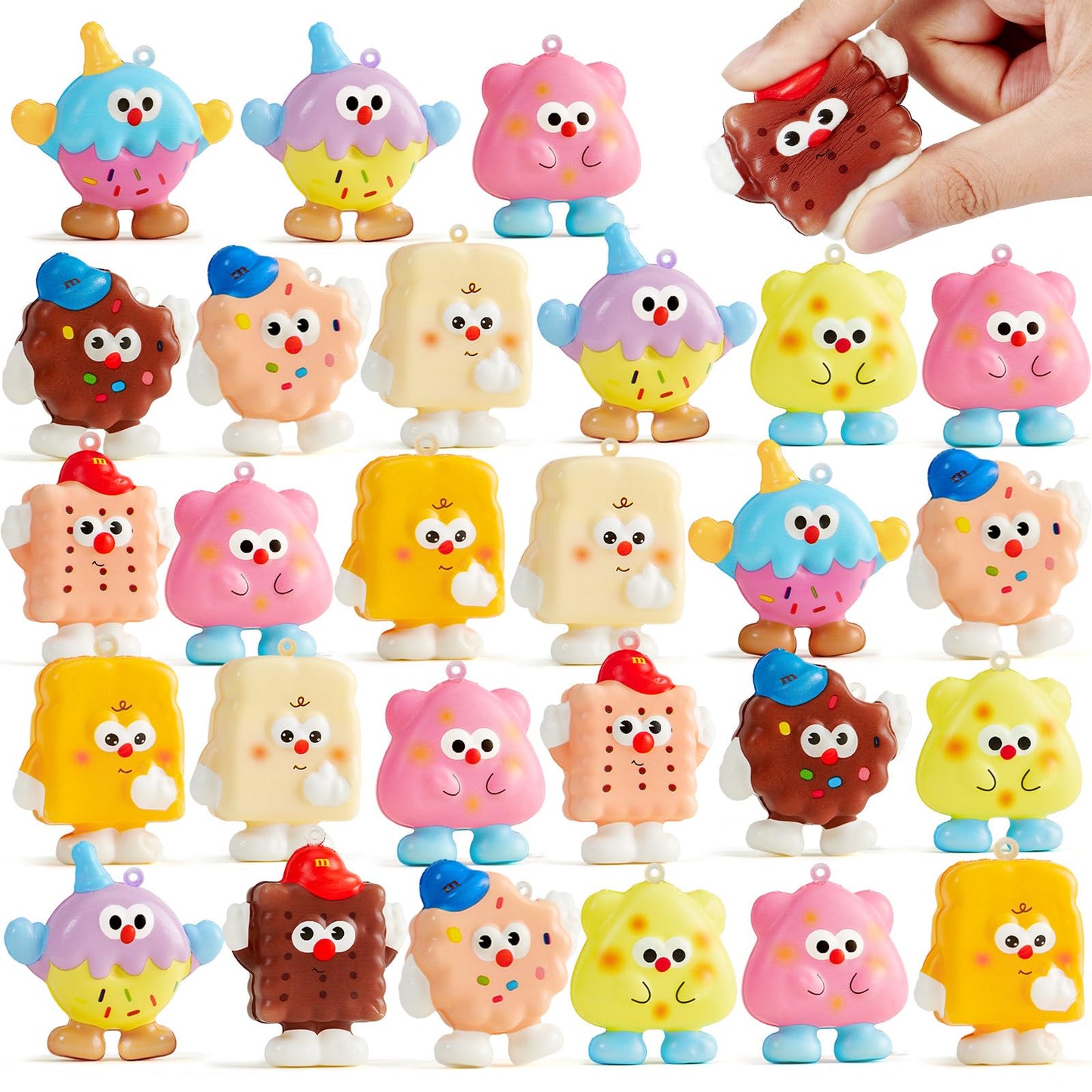Winrayk Ice Cream Party Favors - 24 Pack Mochi Squishy Toys Bulk