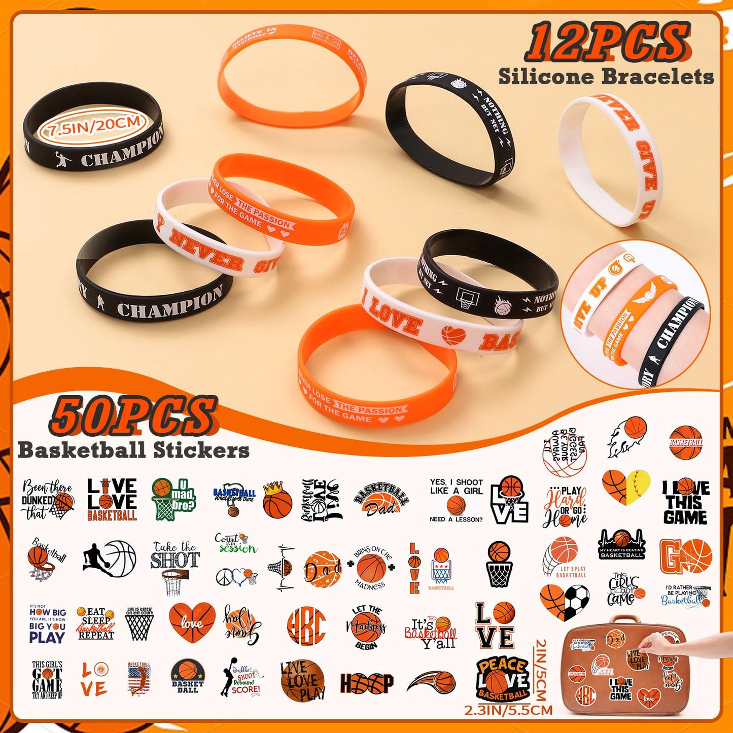 Winrayk 122Pcs Basketball Party Favors – Party Supplies, Gift Bags, Straws & More