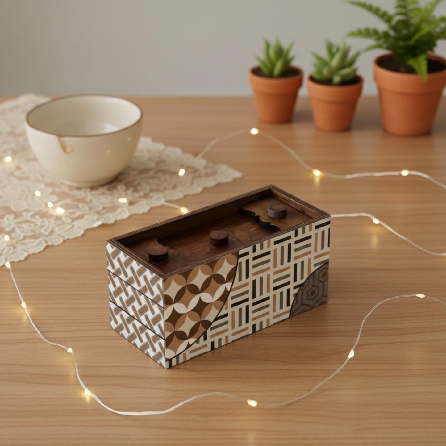 Winshare Enigma Decode Puzzle Box – Money & Gift Card Holder in Wood Trick Lock