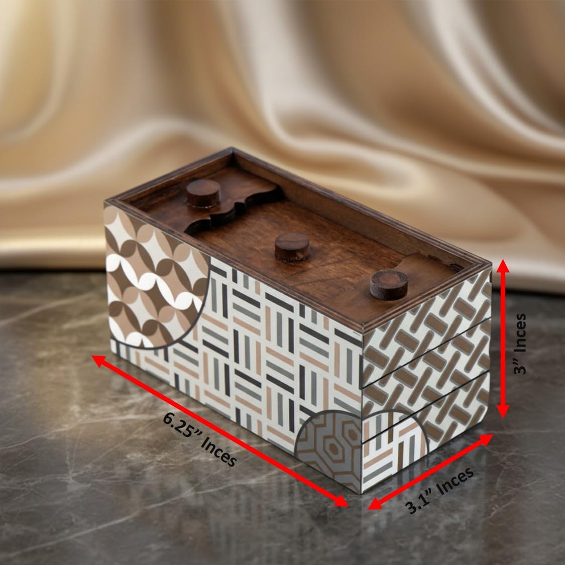 Winshare Enigma Decode Puzzle Box – Money & Gift Card Holder in Wood Trick Lock