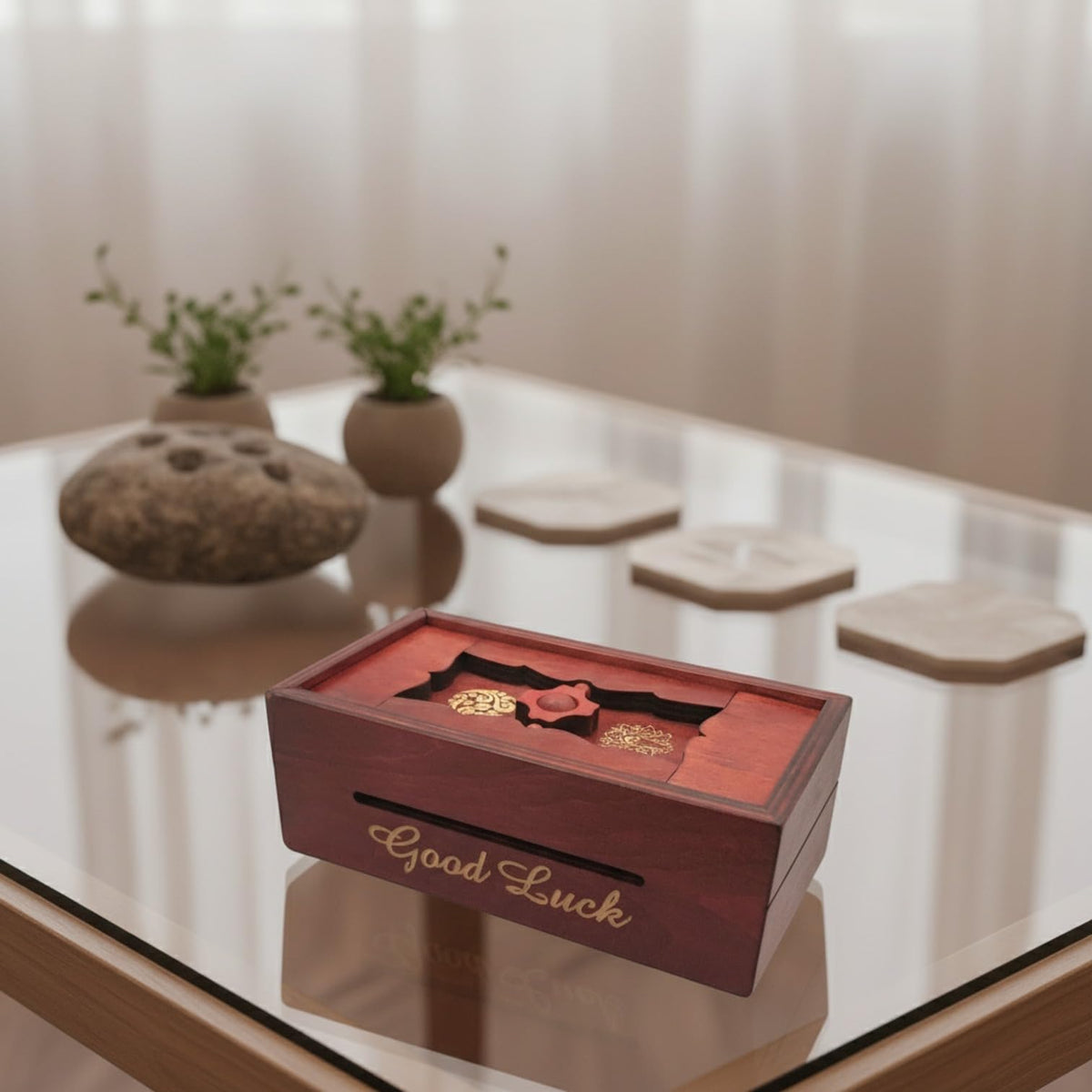 Winshare Good Luck Puzzle Box Secret — Hidden Compartment Money & Gift Card Holder