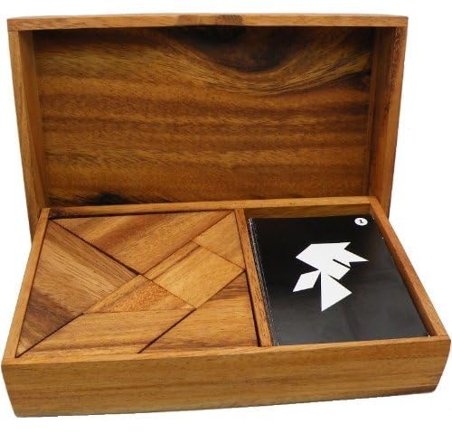 Winshare Logic Tangram Set with Play Cards – Wooden Puzzle Game