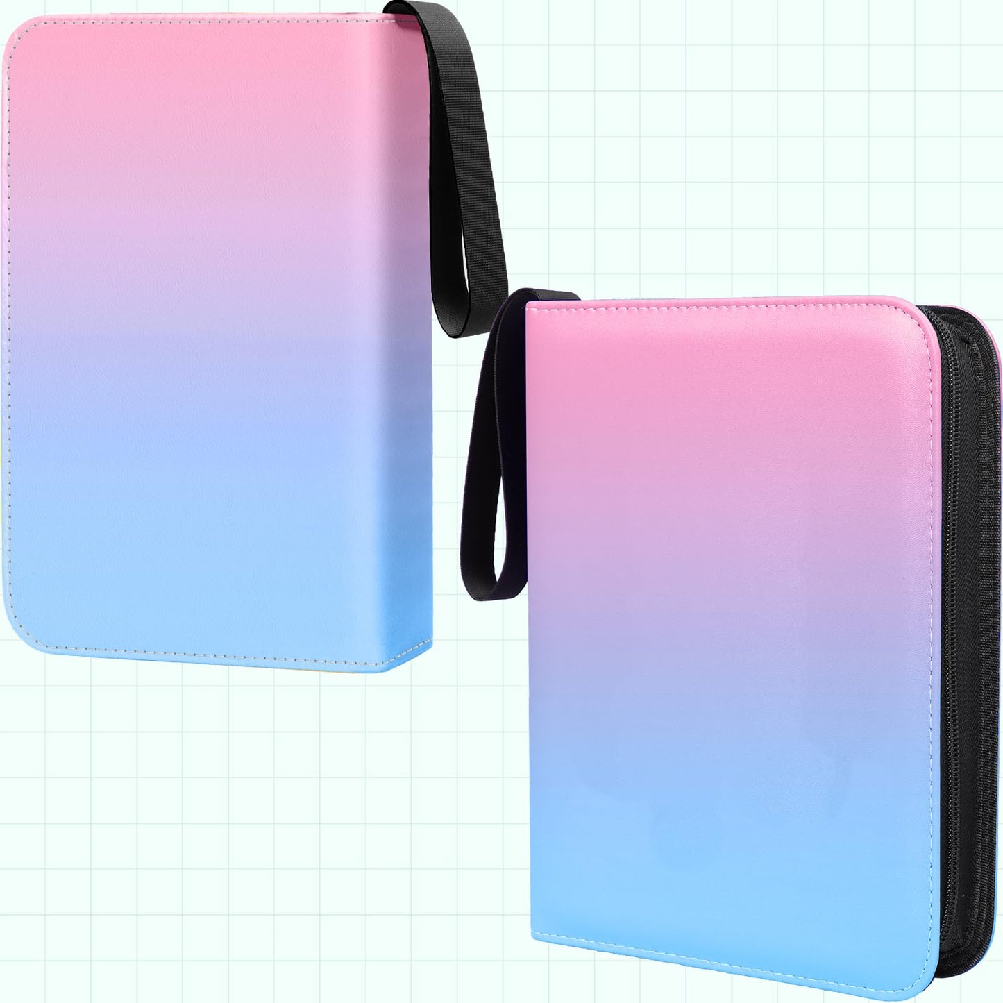 Winsing Card Binder 9-Pocket – 900 Pockets, Pink & Blue Card Holder for Games & Photocards