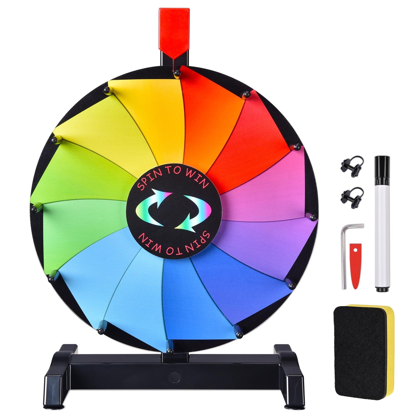 WinSpin 12-Inch Tabletop Prize Wheel – 12 Editable Slots (Breeze Series)