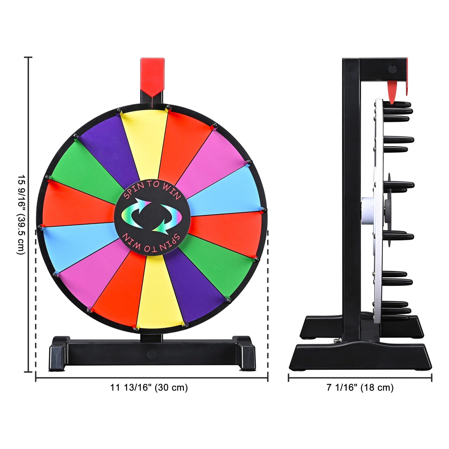 WinSpin 12in Prize Wheel Tabletop – 14-Slot Editable Spinning Wheel for Promotions, Tradeshows & Events