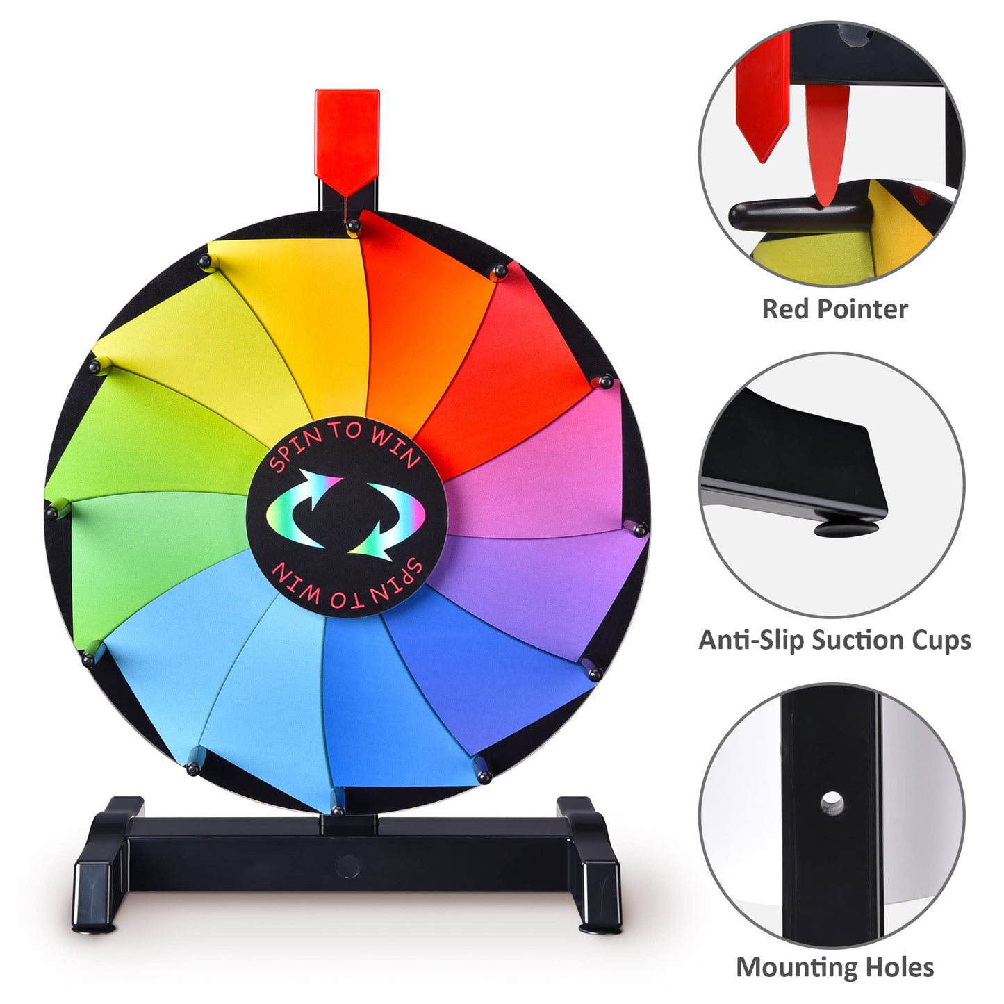WinSpin 12-Inch Tabletop Prize Wheel – 12 Editable Slots (Breeze Series)