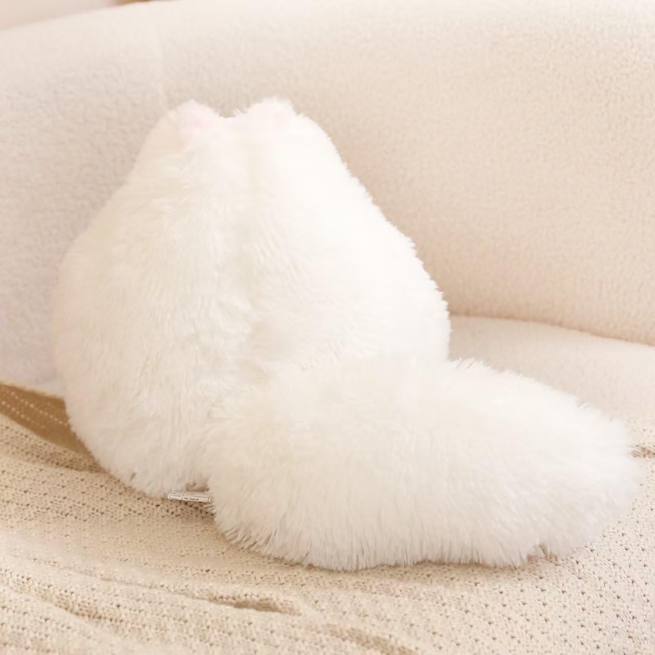 Winsterch White Fat Cat Stuffed Animal – 10-Inch Plush Cat Toy for Kids, Soft & Cuddly
