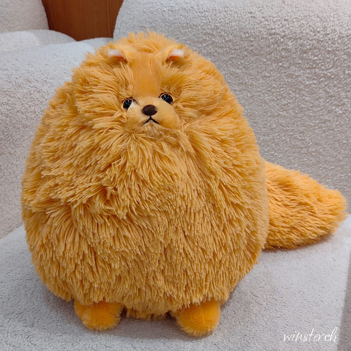 Winsterch Orange Cat Plush Toy – Soft Stuffed Animal for Kids, Cute Birthday Gift