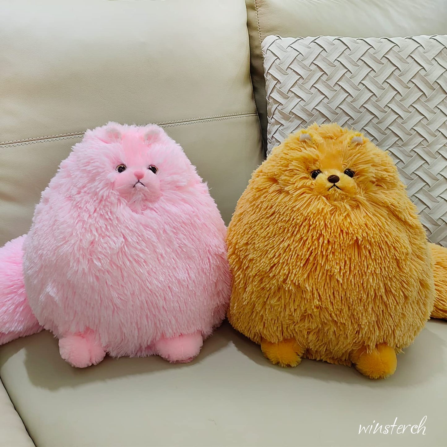 Winsterch Orange Cat Plush Toy – Soft Stuffed Animal for Kids, Cute Birthday Gift
