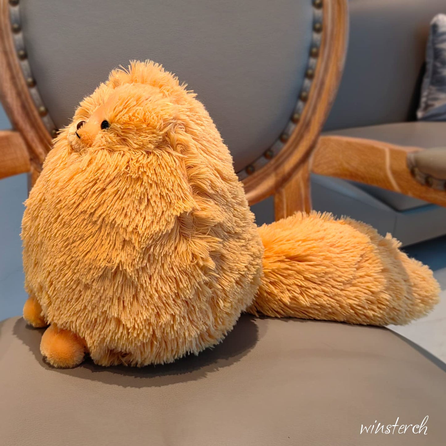 Winsterch Orange Cat Plush Toy – Soft Stuffed Animal for Kids, Cute Birthday Gift