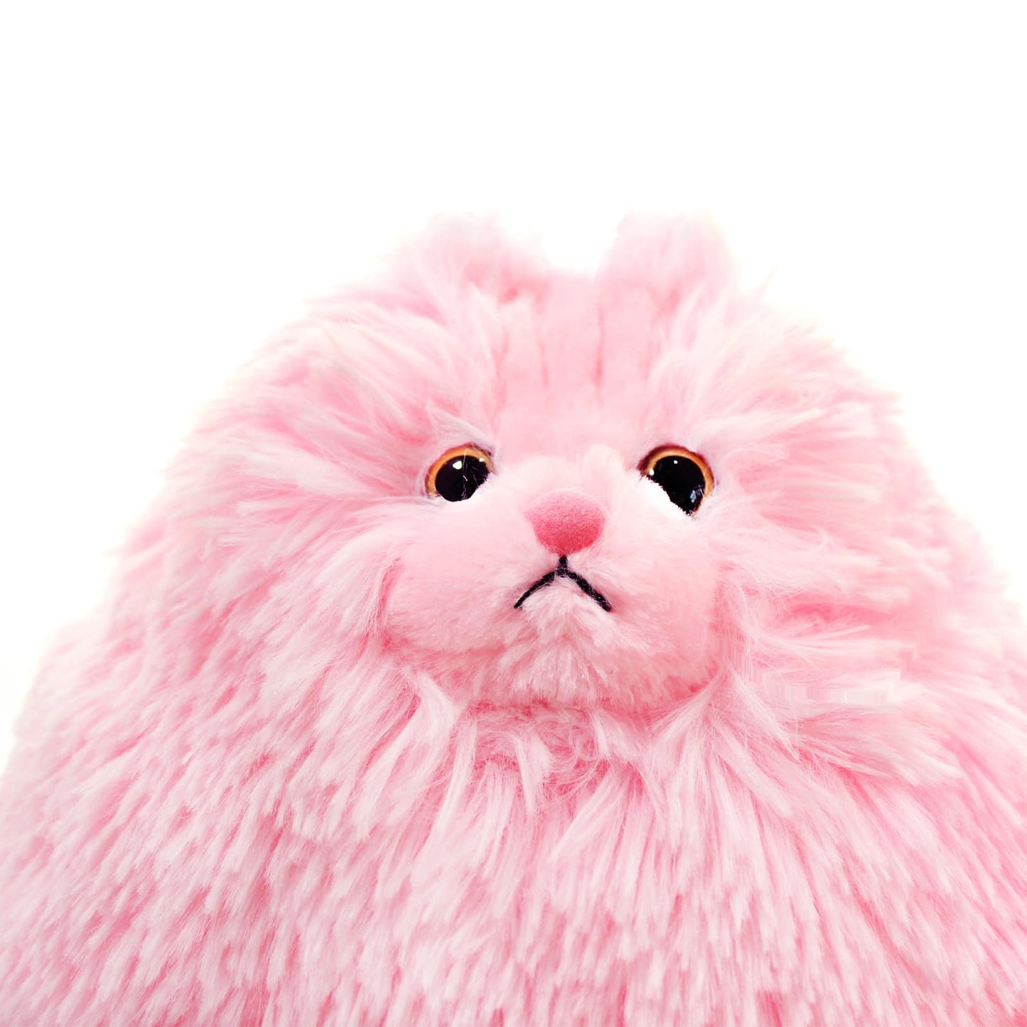 Winsterch Pink Cat Plush Toy — Soft Stuffed Cat for Kids, 9.5 x 7.5 x 10 in