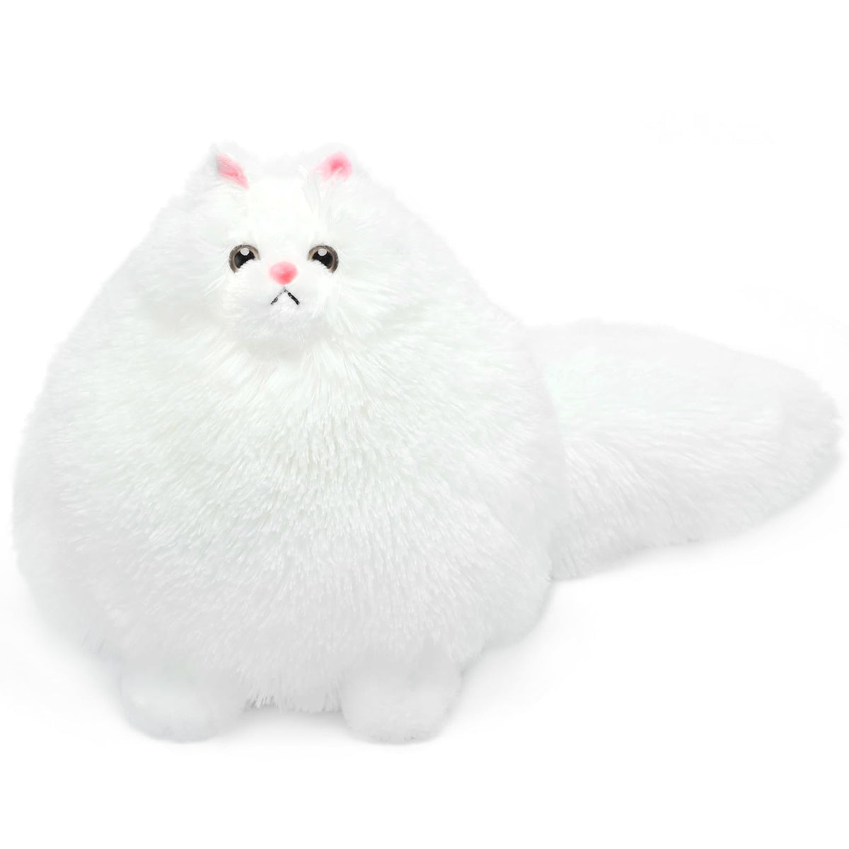 Winsterch White Fat Cat Stuffed Animal – 10-Inch Plush Cat Toy for Kids, Soft & Cuddly