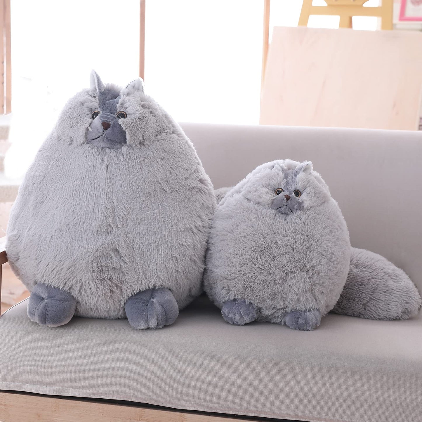 Winsterch Gray Stuffed Cat Plush – 10-Inch Cute Soft Plush Toy for Kids