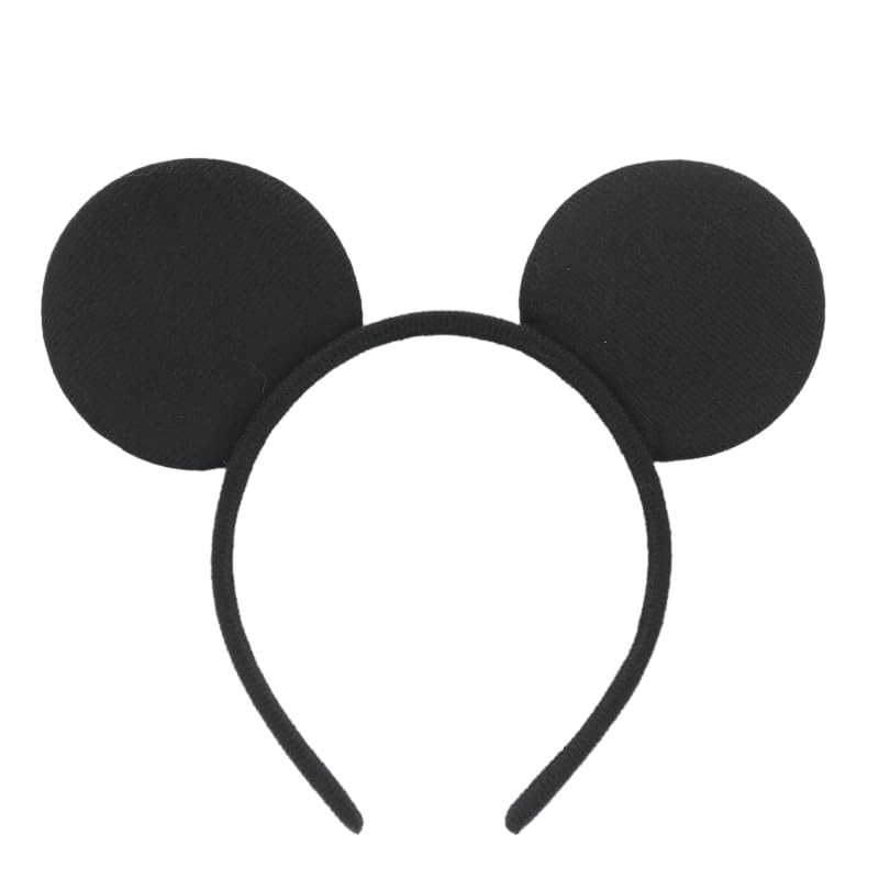 Winvin 24-Pack Mouse Ear Headbands – Deluxe Blue Polka Dot Fabric with Bow