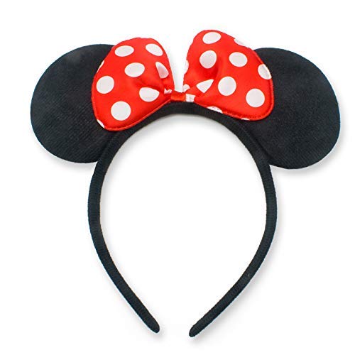Winvin 24-Piece Mouse Deluxe Ears Headband Set – Black & Red Bow Party Favors