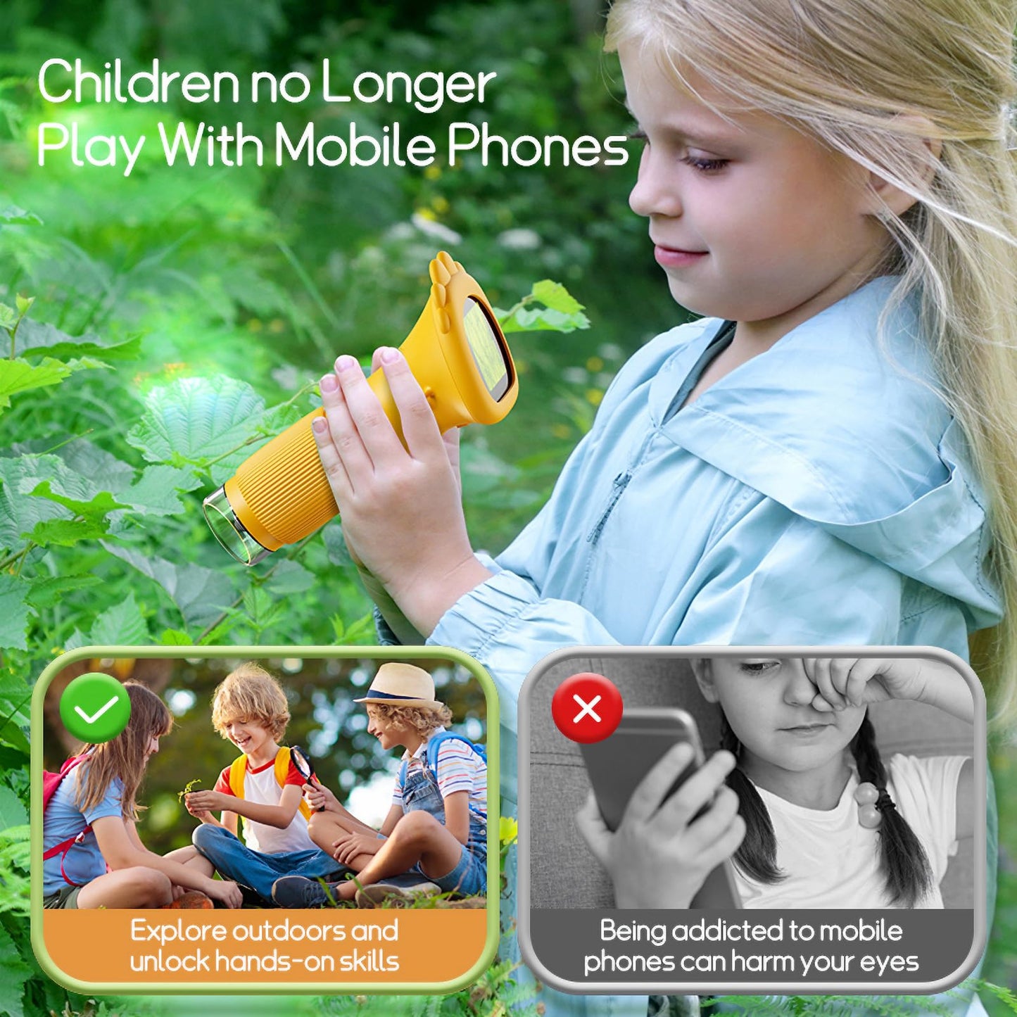 WINWEND Kids Pocket Microscope 1000X – Portable Digital Mini Microscope for Ages 3-10 | 400-Photo Built-In Storage