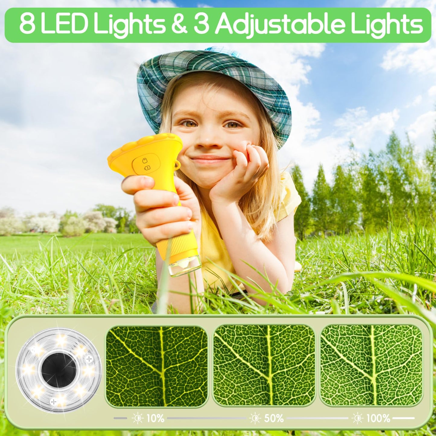 WINWEND Kids Pocket Microscope 1000X – Portable Digital Mini Microscope for Ages 3-10 | 400-Photo Built-In Storage