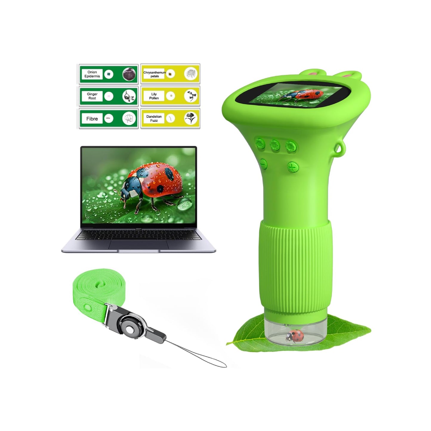 WINWEND Kids Pocket Microscope – 1000X Portable Digital Mini Microscope