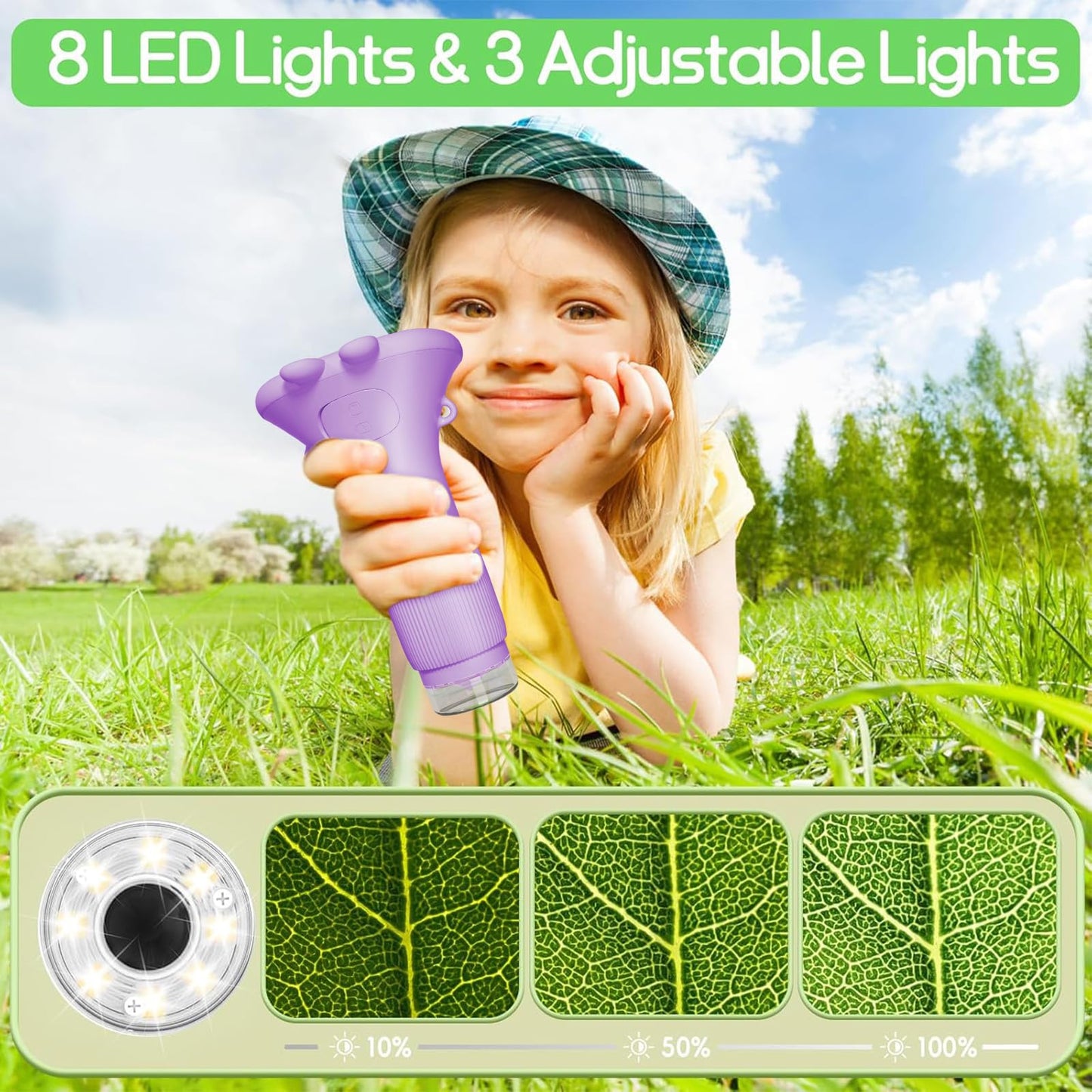 WINWEND Kids Microscope Pocket 1000x – Portable Digital Microscope for Ages 3-10