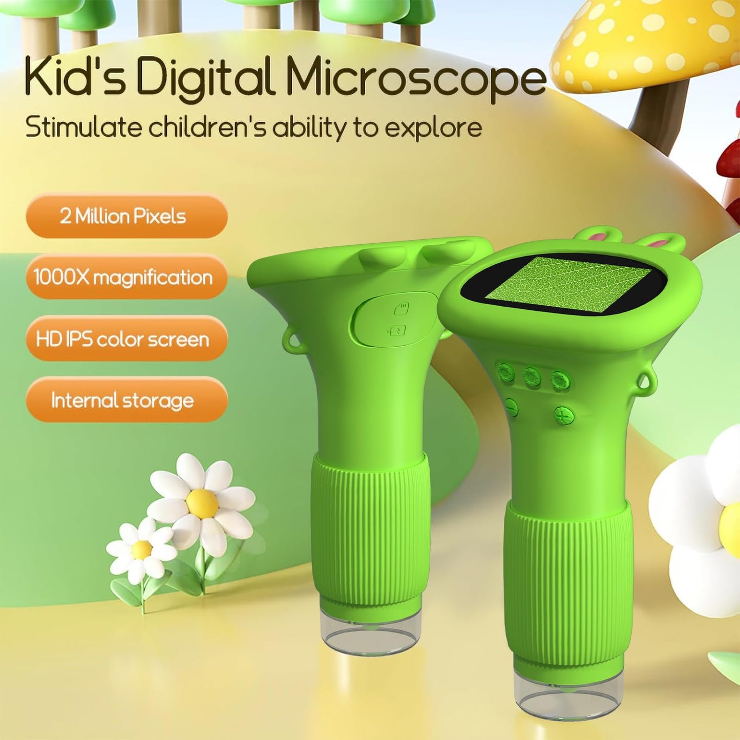WINWEND Kids Pocket Microscope – 1000X Portable Digital Mini Microscope