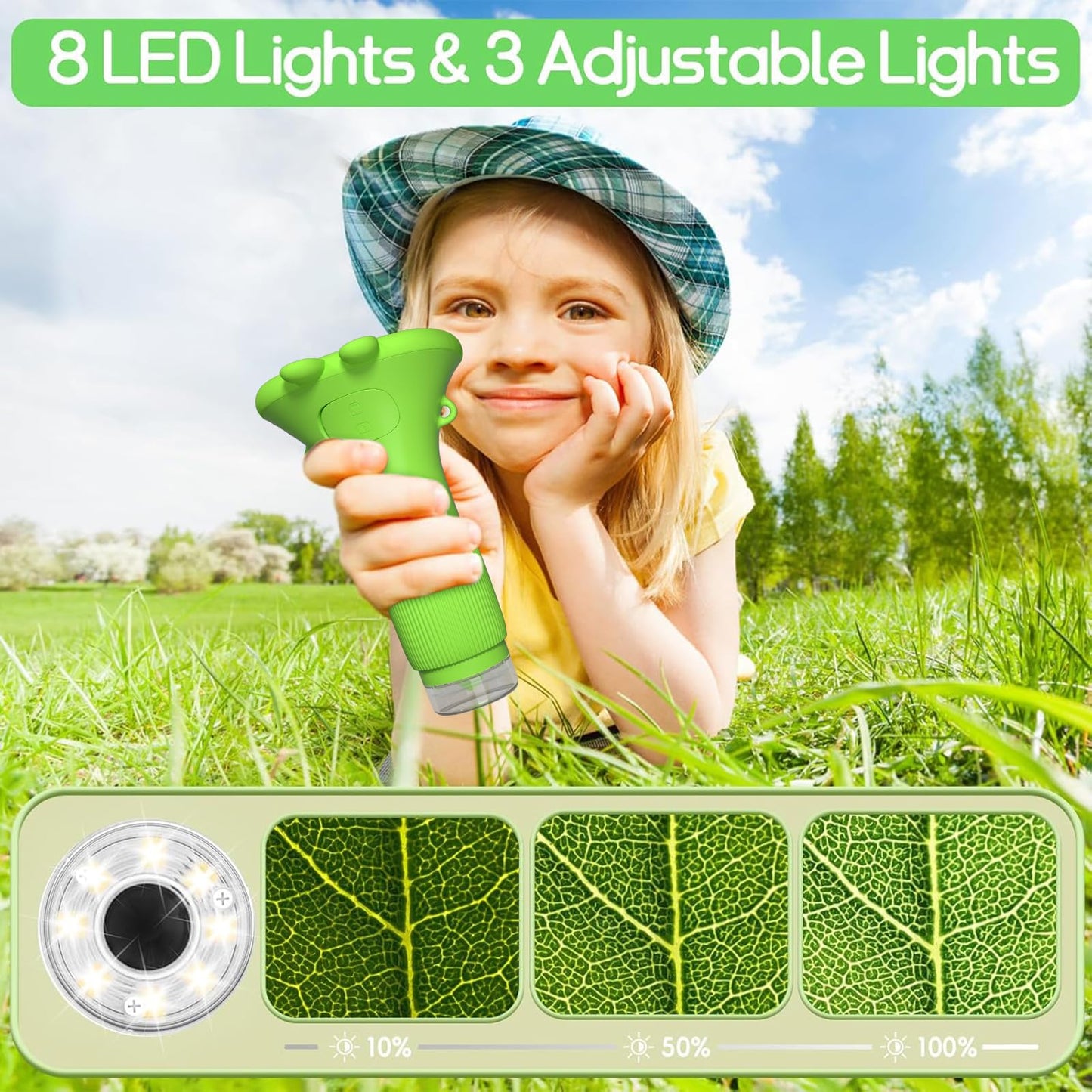 WINWEND Kids Pocket Microscope – 1000X Portable Digital Mini Microscope