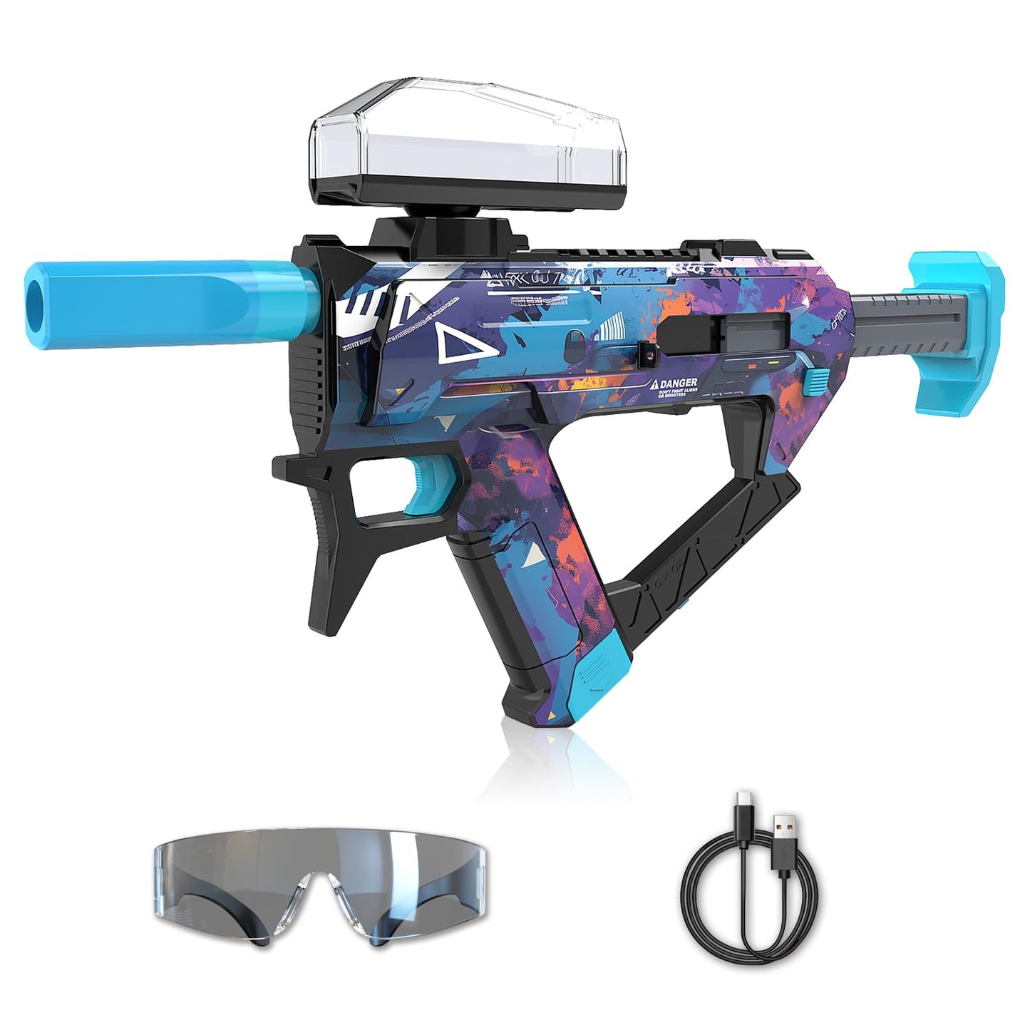 Winyea Electric Gel Ball Blaster - 65.5ft Range, 10k Rounds, Rechargeable Battery